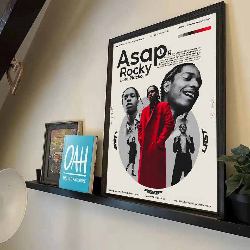 1 قطعة A $APS روكي ASAP مغني الراب الأمريكي المشارك HD لزجة جدار مقاوم للماء غرفة المعيشة المنزلي غرفة نوم النوم الديكور الجمالي #6