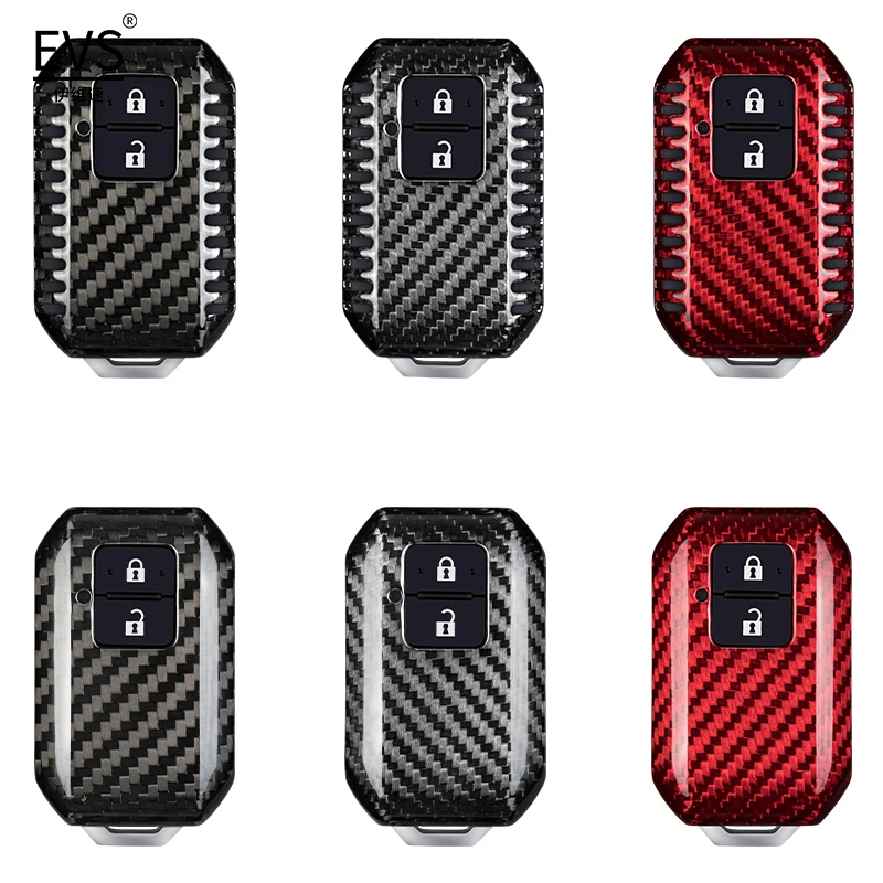 Carbon Fiber Car Key Case Fit For Suzuki Ertiga Swift Wagon Ignis Embona XL7 2 Button Smart Remote Shell Auto