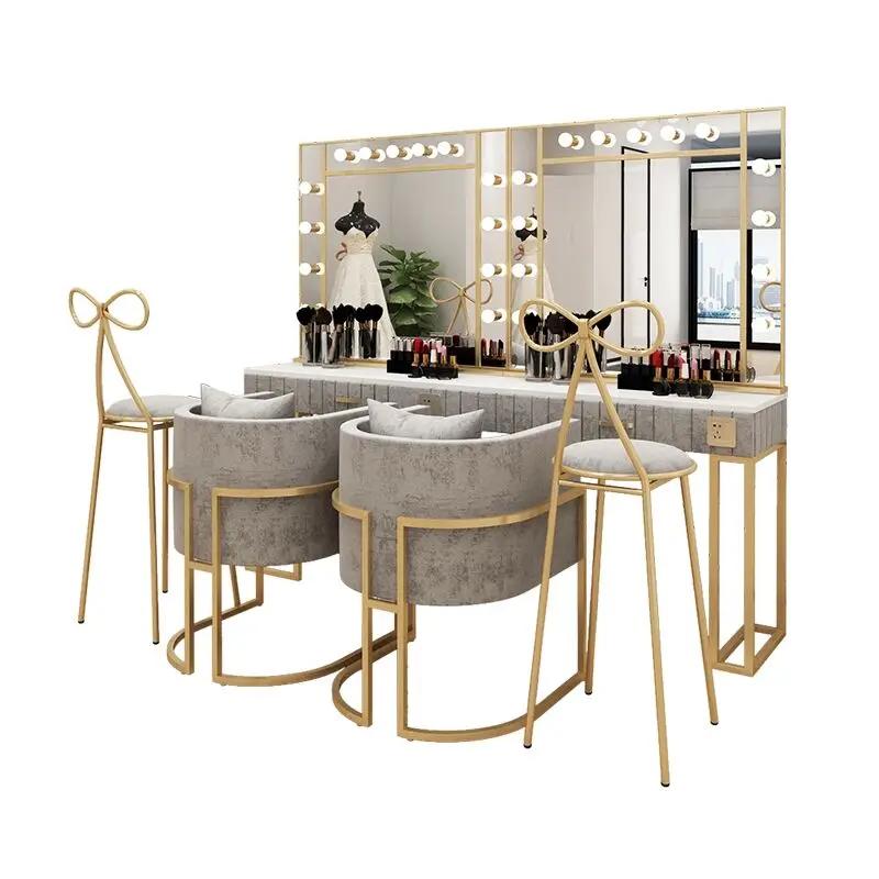 Studio Dressing Table Professional Makeup Beauty Salon Wedding Dress Shop Makeup Mirror with Light