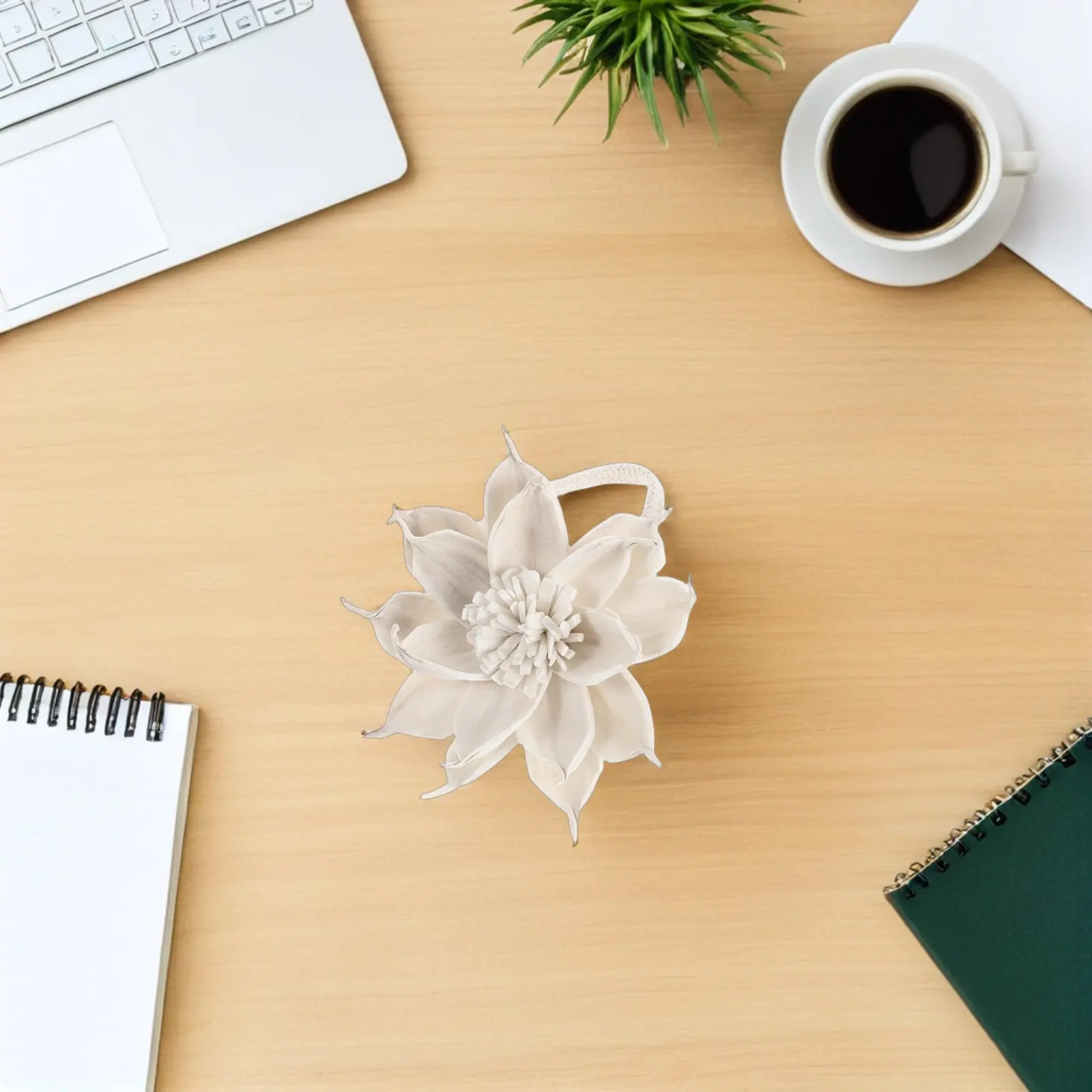 2Pcs Gardenia Scented Flower Diffuser Sticks Natural Sola Dried Flowers with Cotton Rope for Home Living Room Bedroom