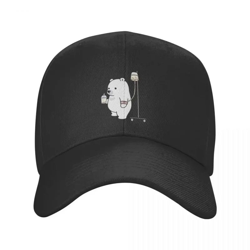 Boba Bear Loves Boba Too Much! Baseball Cap Ball Cap beach hat sun hat Cosplay Women's Beach Outlet 2024 Men's