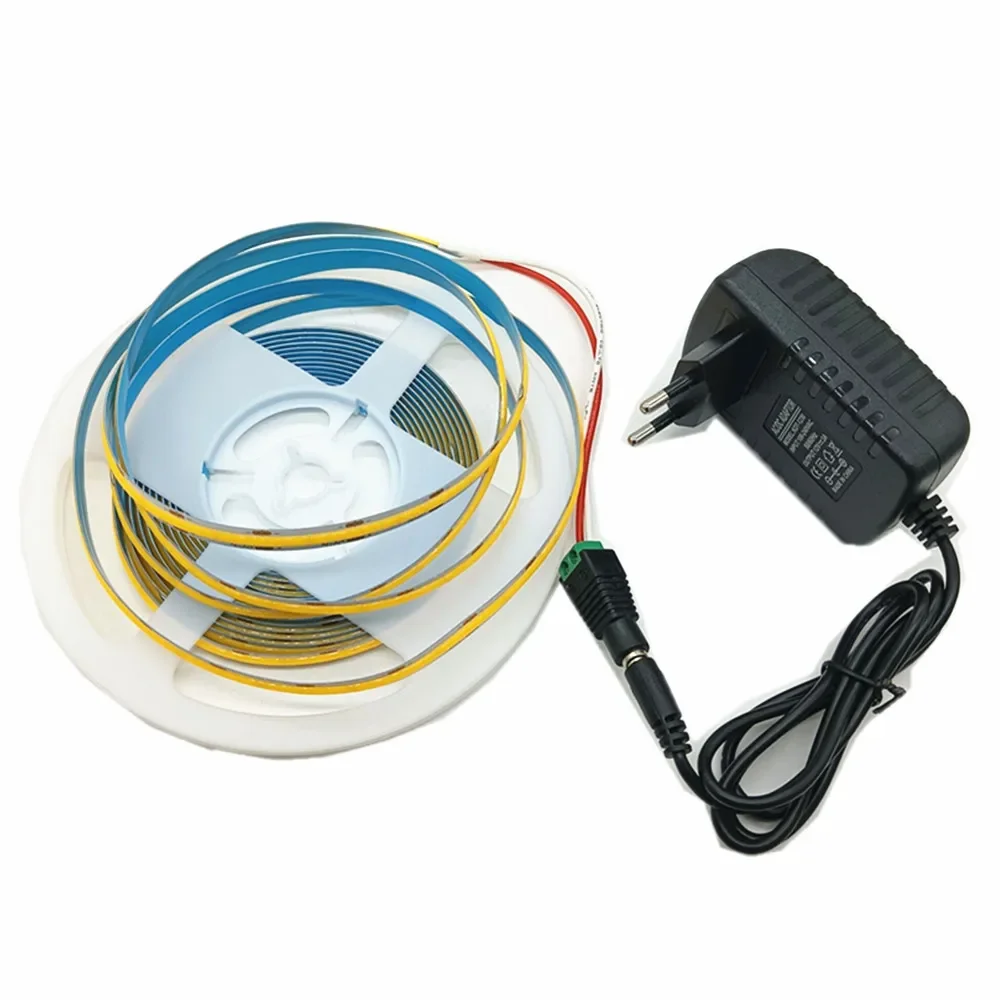 COB Light Strip Self-Adhesive Ultra-Thin 12V1M2M3M4M5M Low Voltage LED And Adaptre Flexible Soft Ceiling Decoration Cabinet Supe image 6