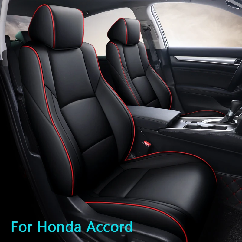 

Чехлы на сиденья автомобиля на заказ, полный комплект для Honda Select Accord 2018 2019 2020 2021 10 поколения Accord, водонепроницаемая кожаная подушка