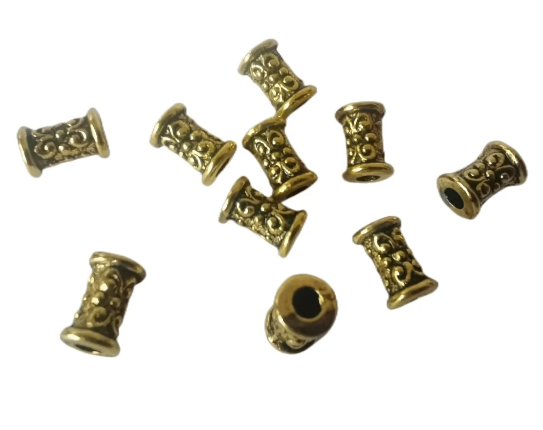 

600Pcs Antiqued silver gold copper metal ornate barrel spacer beads A292