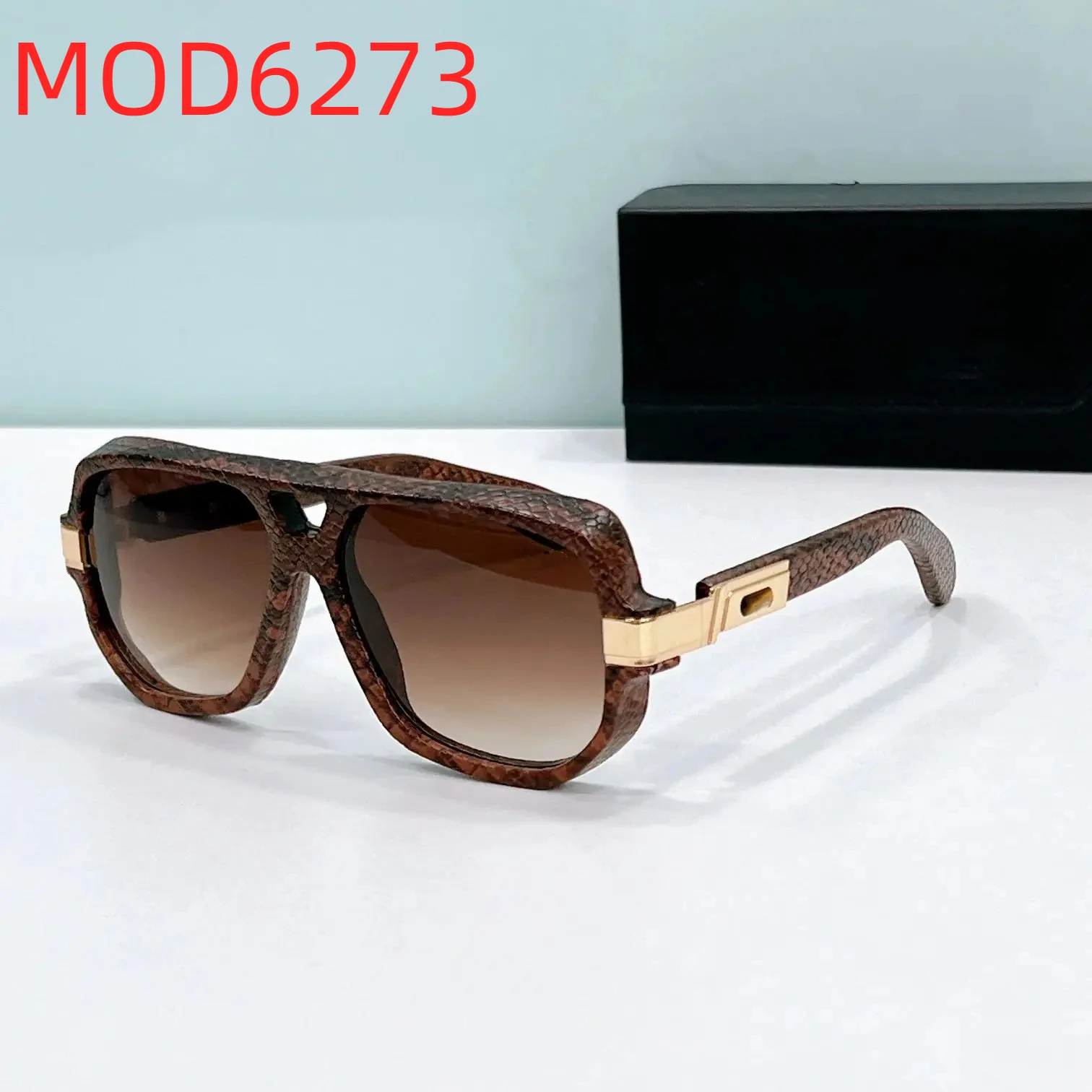 

Оригинальные MOD6273, модные классические коричневые кожаные + ацетатная оправа, мужские солнцезащитные очки, квадратные, премиум-класса для отдыха, UV400, женские очки для пар