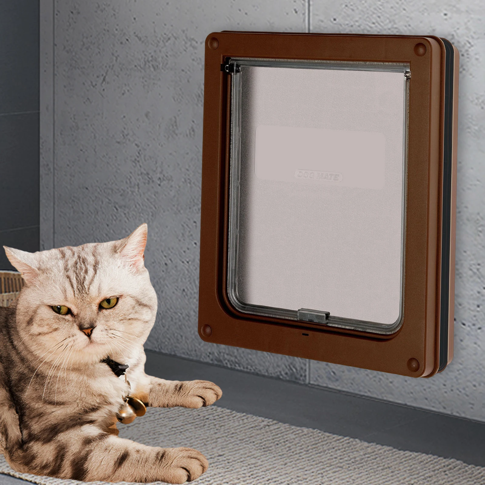 Dog Cat Flap Door Security Flap Door For Dog Cat Kitten Cat Puppy Safety Gate PVC Plastic Small Pet Supplies