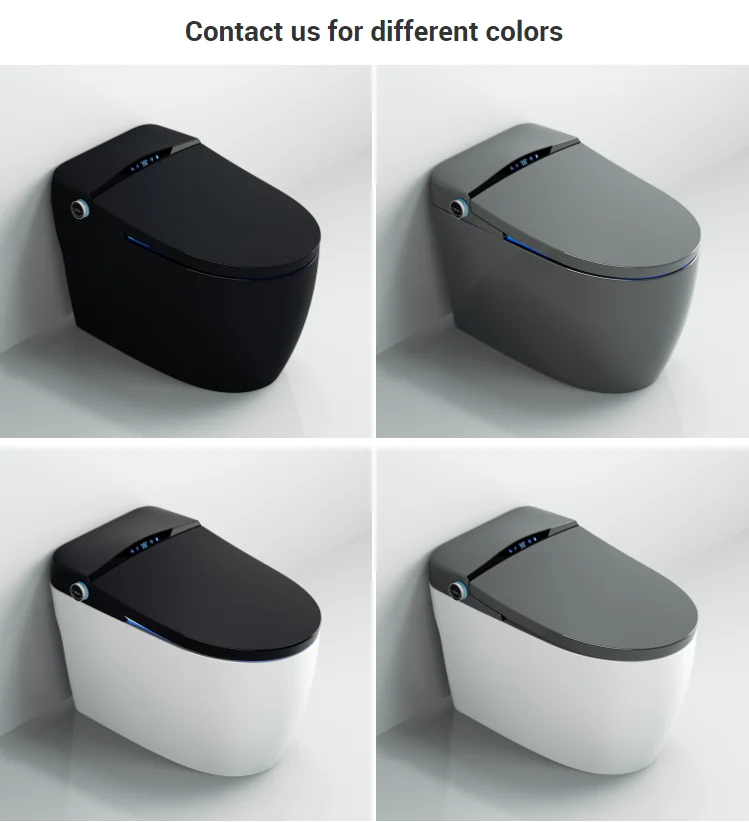 高級プロ仕様モダンバスルーム電動ビデ衛生トイレボウル自動インテリジェントマットブラックスマートトイレ