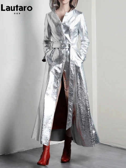 Long silver coat hot sale