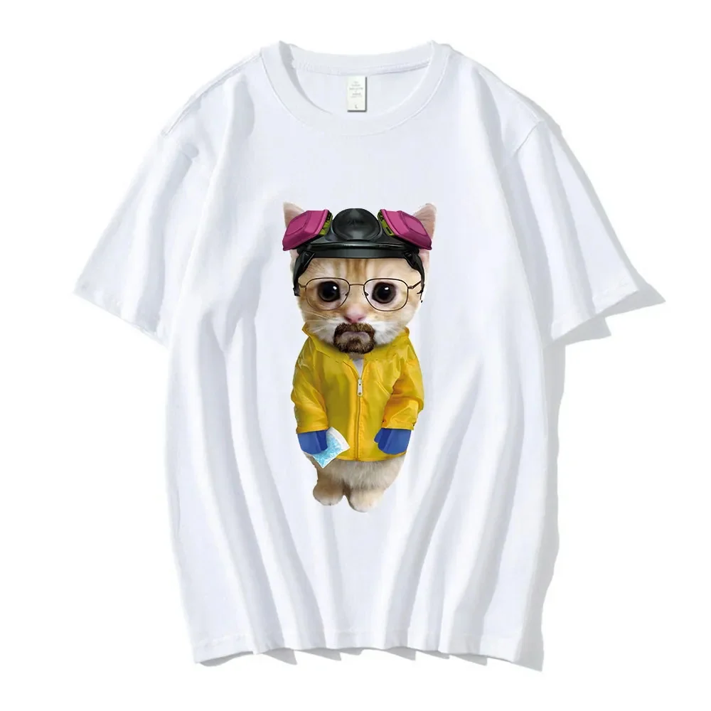 Programa de TV masculino e feminino Breaking-Bad T-Shirt, Engraçado, Breaking Cat, Munchkin Kitty, Chorando, Engraçado Kitty, Plus Size