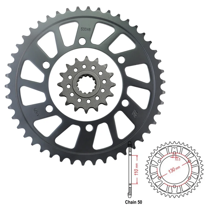 

LP 530 CNC 16T 46T Front Rear Motorcycle Sprocket For Yamaha FZ6 Fazer 1B3 5VX 4P5 4S8 5S2 S2 5S5 YCB YCL,YL FZS6 FZ 6 S6 07-09