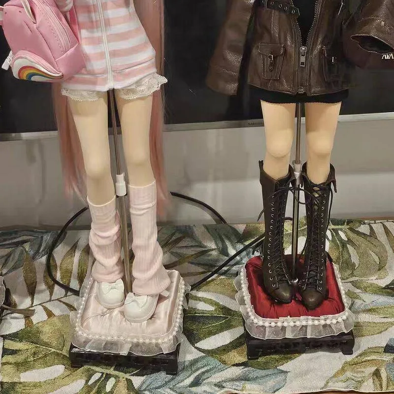 Handmade 1/3 1/4 1/6 BJD Doll Stand Support Stable Base Soft Padded Pearl Lace Ruffled BJD Doll Display Holder Doll Accessories