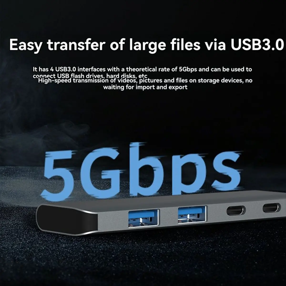 Dual-Port USB 3.0 HUB Expansion Dock Type-C to 4-Port Hub for Laptop Expansion