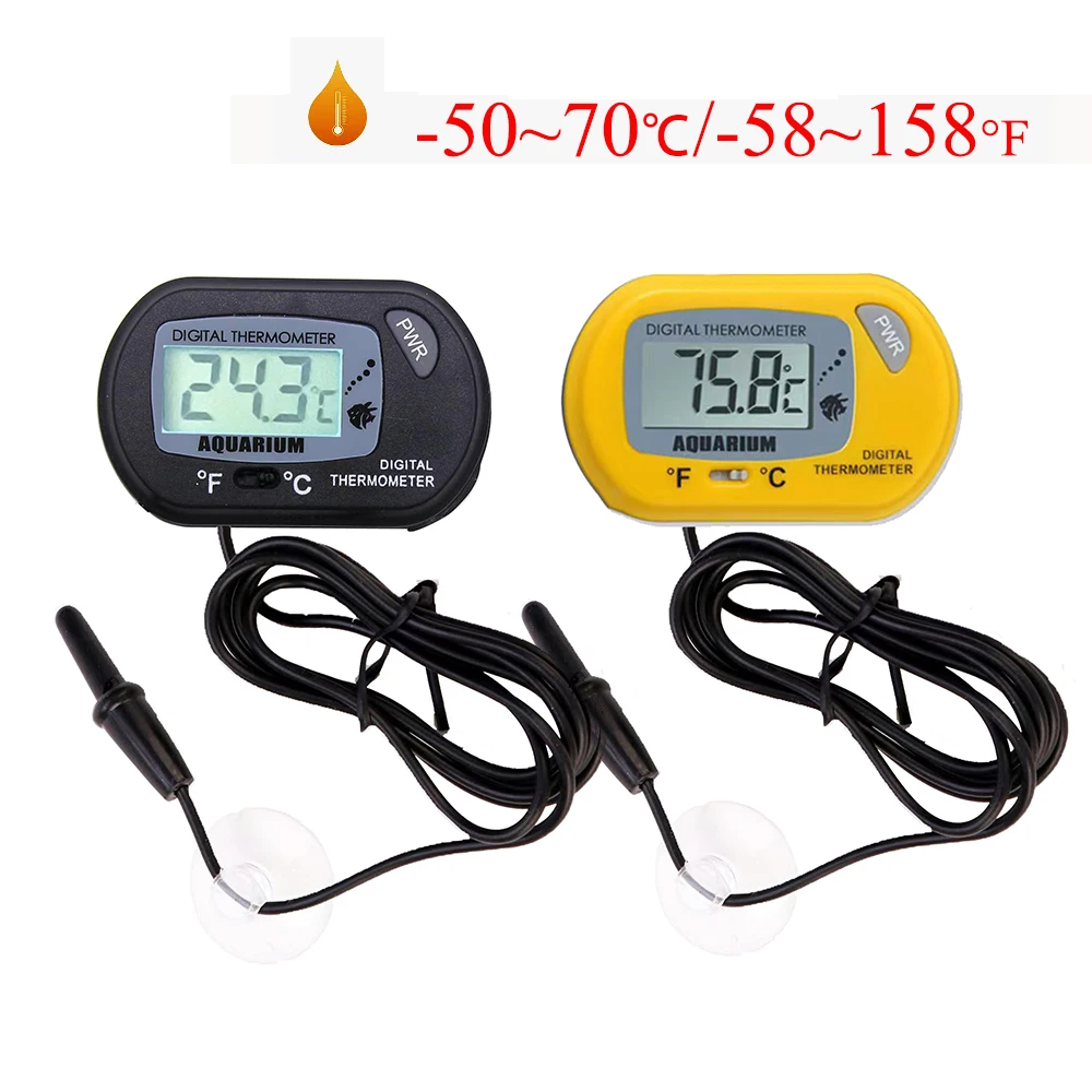 

-50-70℃/-58-158°F Mini Electronic Digital Display Fish Tank Thermometer Aquatic Pet Box Reptile Turtle Thermometer with Probe