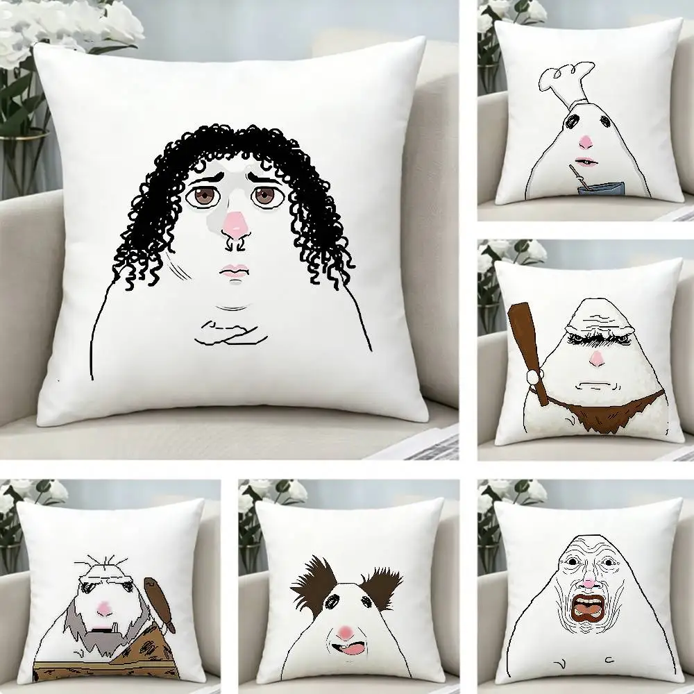 FUNNY H-Hamster Caveman   Pillow Case Pattern Printed Pillowcase For Living Room Sofa Cushion Cover