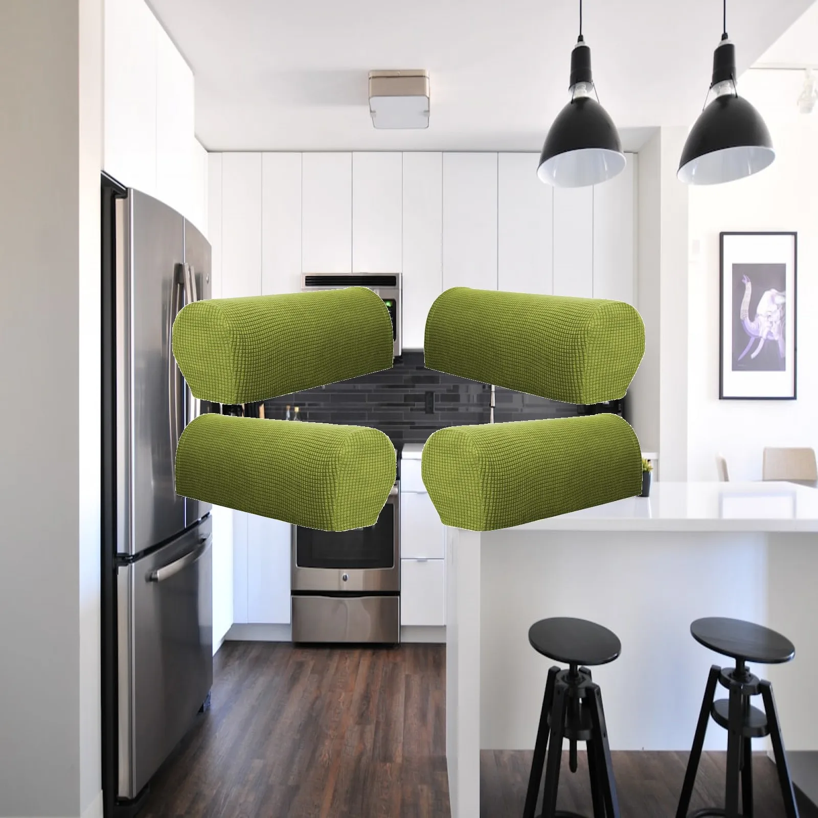 Stretchable Sofa Arm Rest Covers Non Slip Flannel Protective Arm Guards for Living Room Sofa Couch Loveseat Furniture