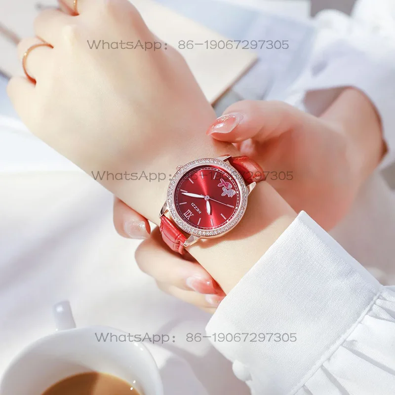 Customized fashion diamond-encrusted women's watch waterproof elegant luxury simple women's watch quartz watch