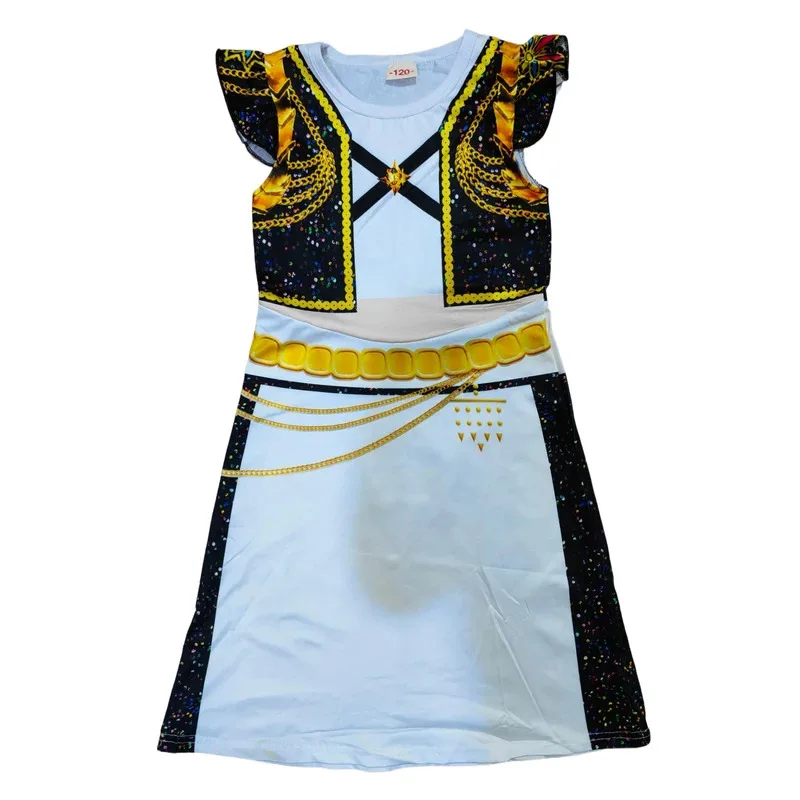 CyAnime KPOP Demon Hunters Cosplay Costume Kids Puff Sleeve Golden Rumi Zoey Mira Dress Birthday Party Halloween Outfit Girls