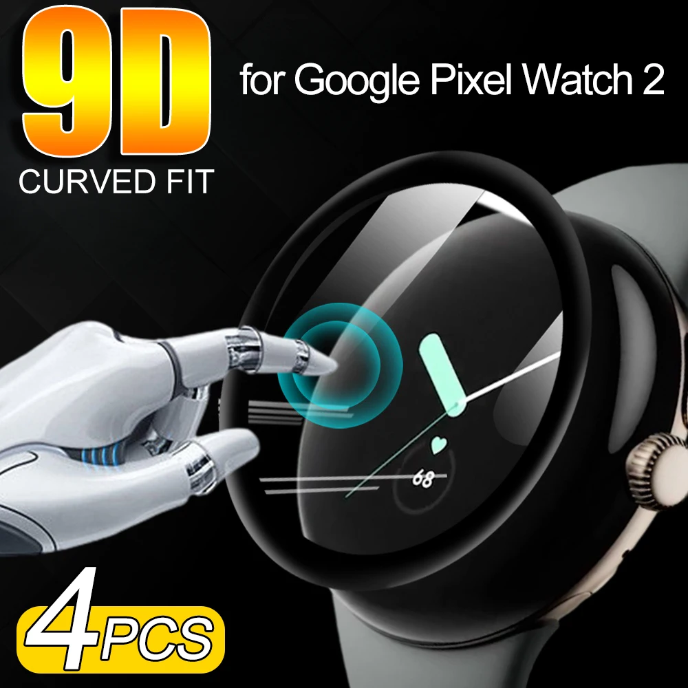 1-4Pcs Full Coverage Protective Film for Google Pixel Watch 2 Curved Screen Protector Anti-scratch Film for Google Pixel Watch2