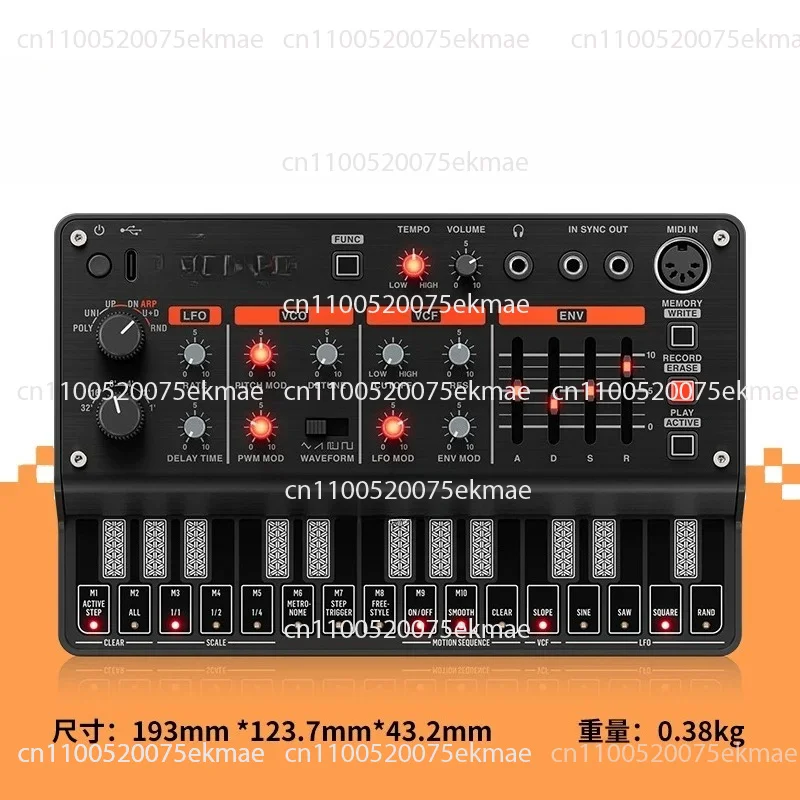 Mini Analog FM Sound Synthesizer Portable Effect Pedal with Arpeggiator & Music Sequencer