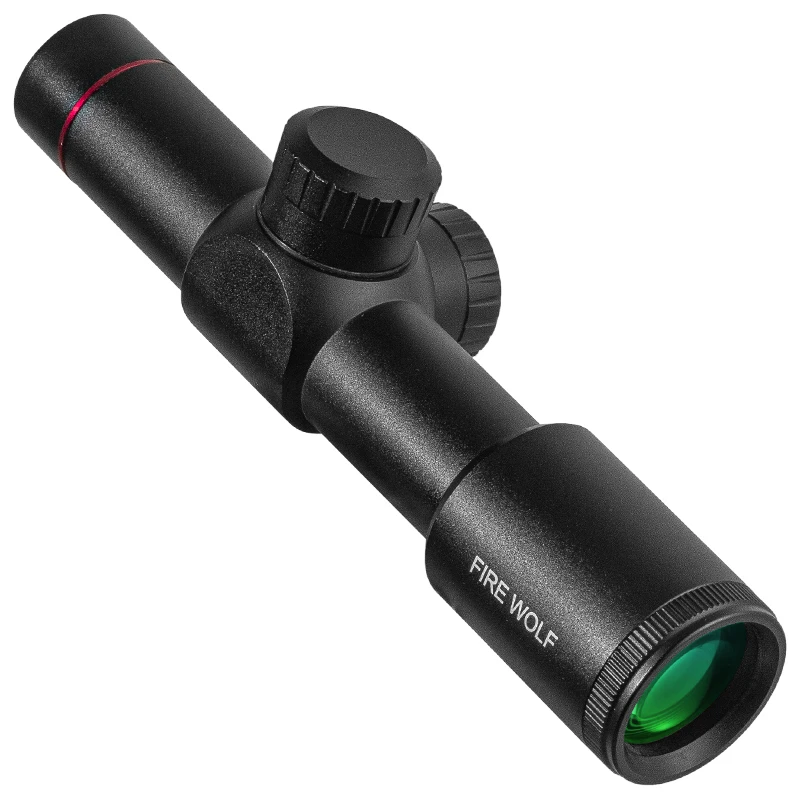 Imagem -04 - Fogo Lobo 4.5x20 Tactical Compacto Caça Rifle Scope Visão Óptica p4 Retículo Riflescope com Aleta-aberto Lente Tampas Anéis