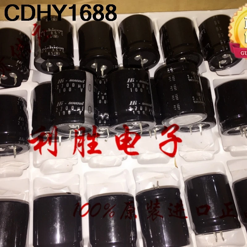 2 PCS Febre Prata Nijikang Capacitor Eletrolítico de Alumínio 100V 2700UF 30V35 KS Áudio