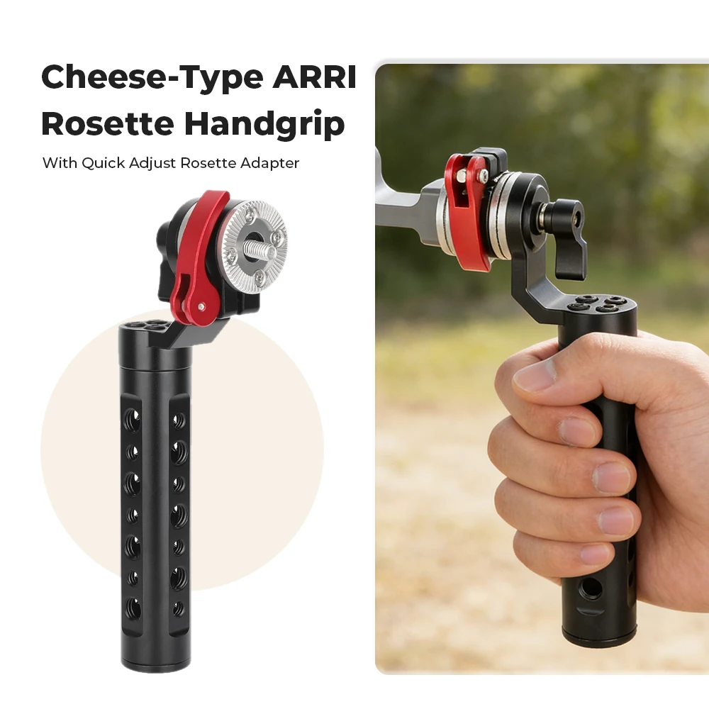 

CAMVATE Cheese-Type ARRI Rosette Handgrip with Quick Adjust Rosette Adapter with 1/4"-20 and 3/8"-16 Accessory Threads