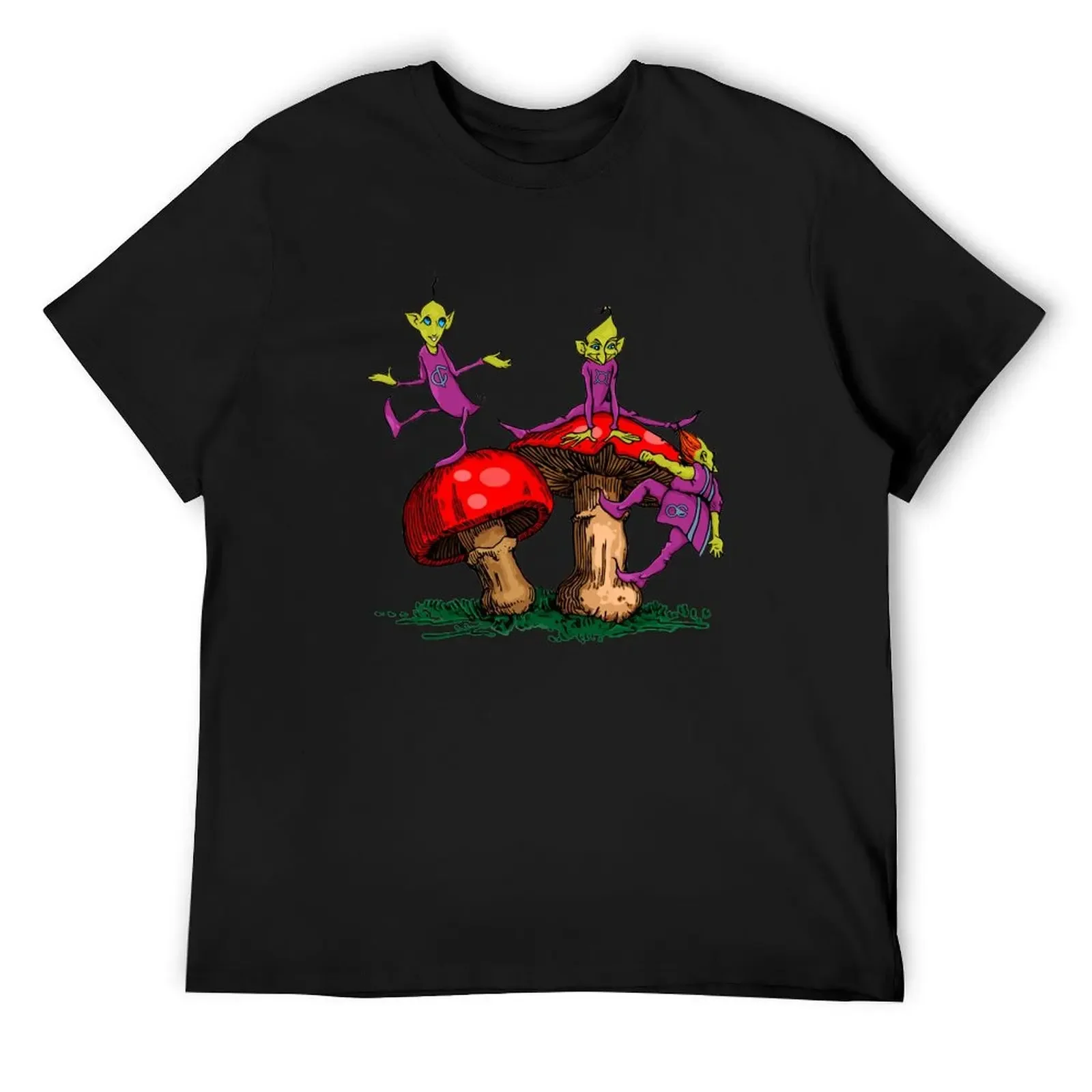 Goblins n Shrooms T-Shirt oversized rapper graphic tees black t-shirts for men