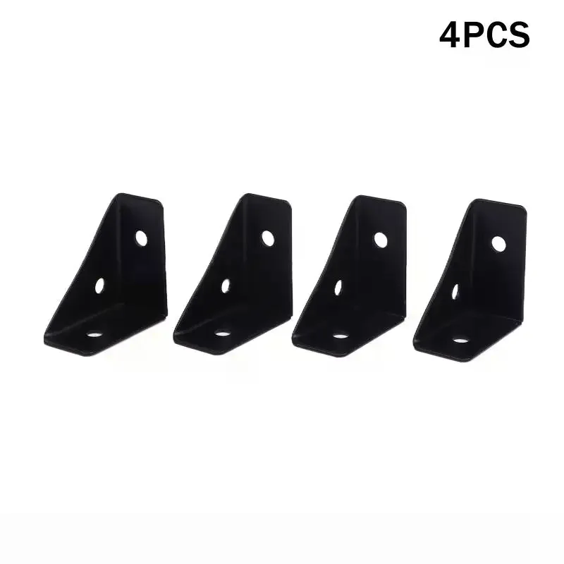 4Pcs Right Triangle Corner Supports White Black Wooden Furniture Corner Connector Fasteners Suitable For Beds Cabinets
