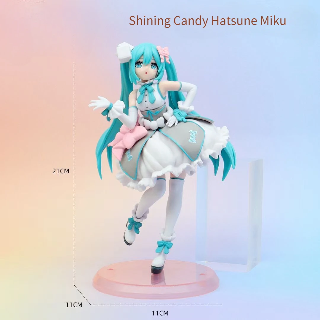 Hatsune Miku Figure Anime Beautiful Girl Shining Candy Hatsune Miku Garage Kit Kawaii Model Doll Desktop Ornament Gifts