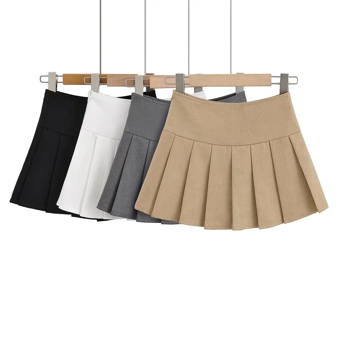 2024 Summer High Waisted Skirts Womens Sexy Mini Skirts with Shorts Vintage Pleated Skirt White Korean Tennis Skirts Black Khaki