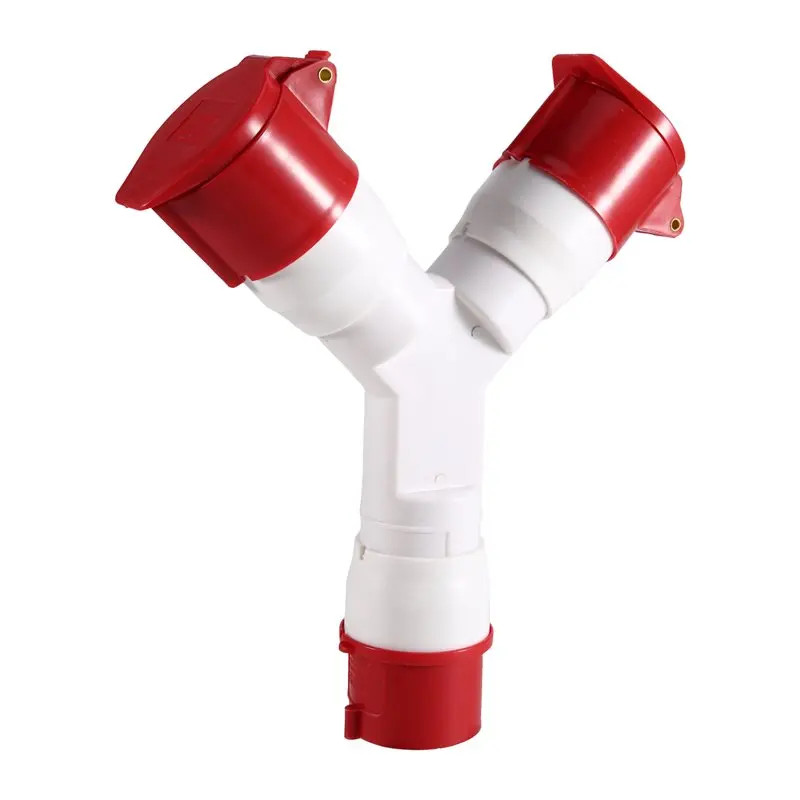 DT35 Y-Type 16A 5 Pin 220V IP44 Multi-Function Waterproof Industrial Plug Electrical Connector 2 Way Industrial Field Power Outl