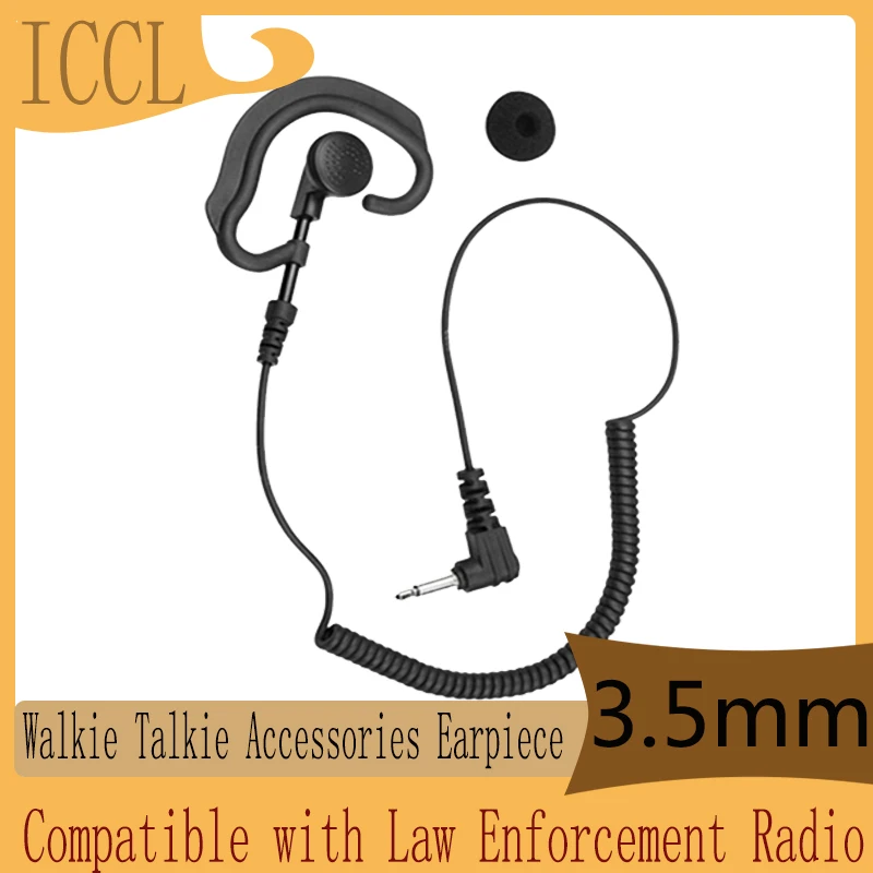 Adjustable Privacy Surveillance Earpiece, 3.5mm Listen Only Earhook, Earphone, Headset, Compatible with Law Enforcement Radio