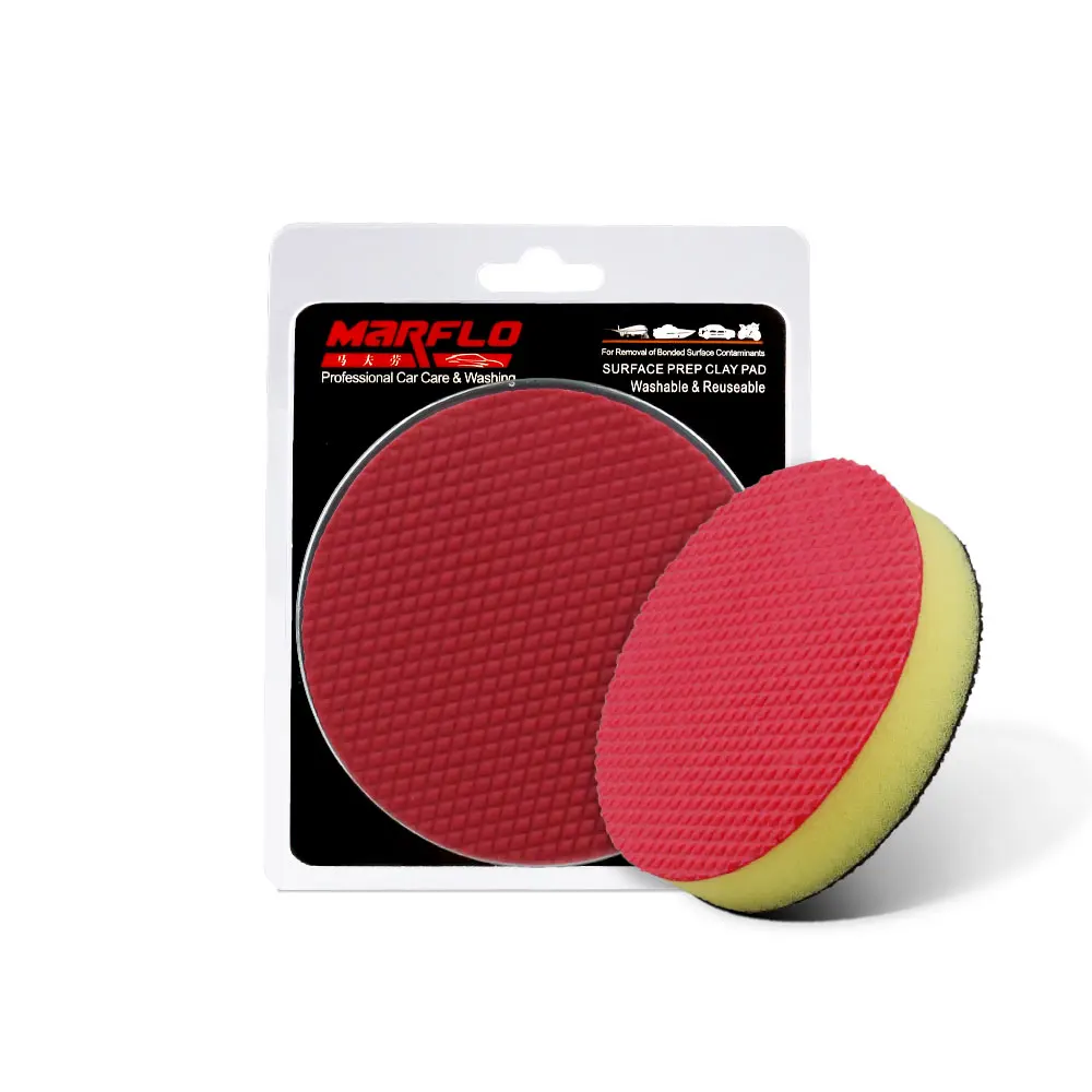 100mm Marflo Car Washing Magic Clay Sponge Pad Before Polish & Wax For Car Paint Care Cleaning Mud Disc Pad