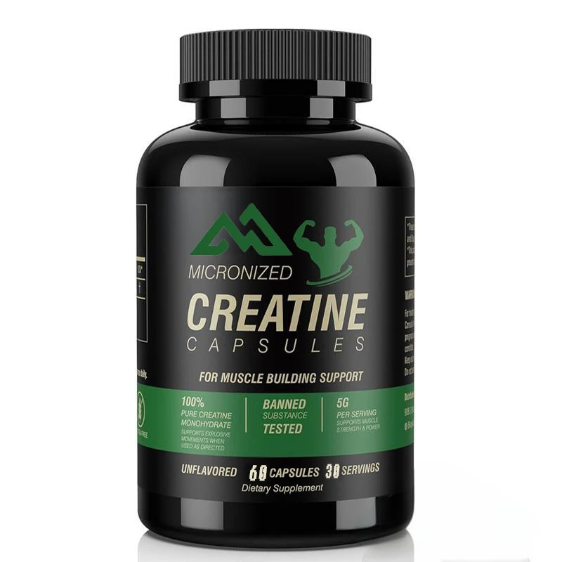 Micronized creatine monohydrate powder, no essence, ketone friendly, 60 vegetarian capsules