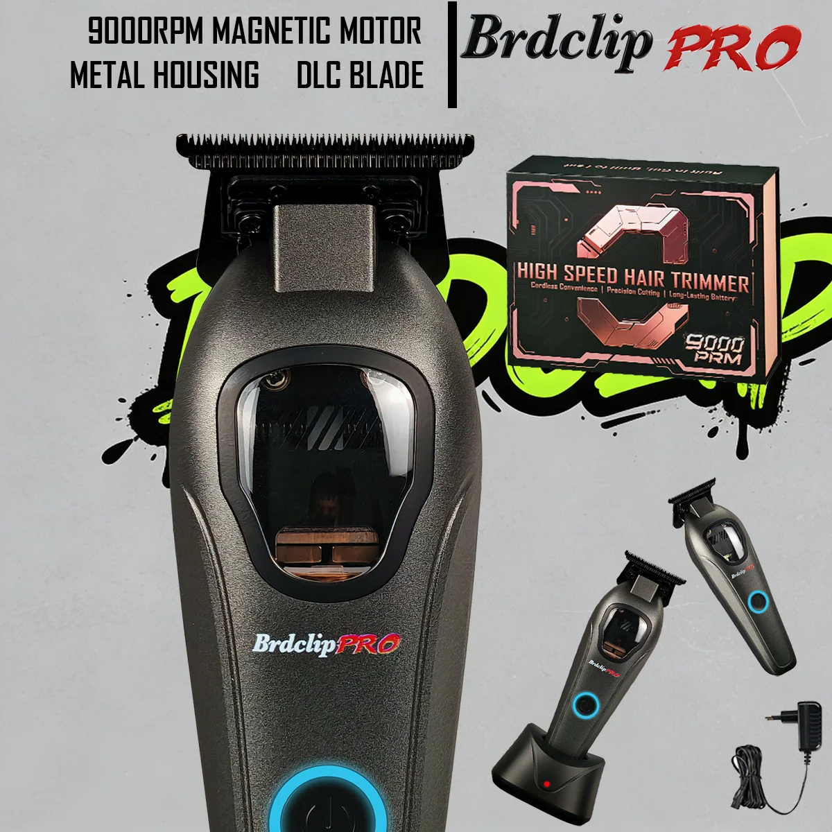 

Профессиональная машинка для стрижки волос с магнитным мотором 9000 об/мин, металлический корпус, высокоскоростная, для барбершопов, с DLC-лезвием, для мужчин