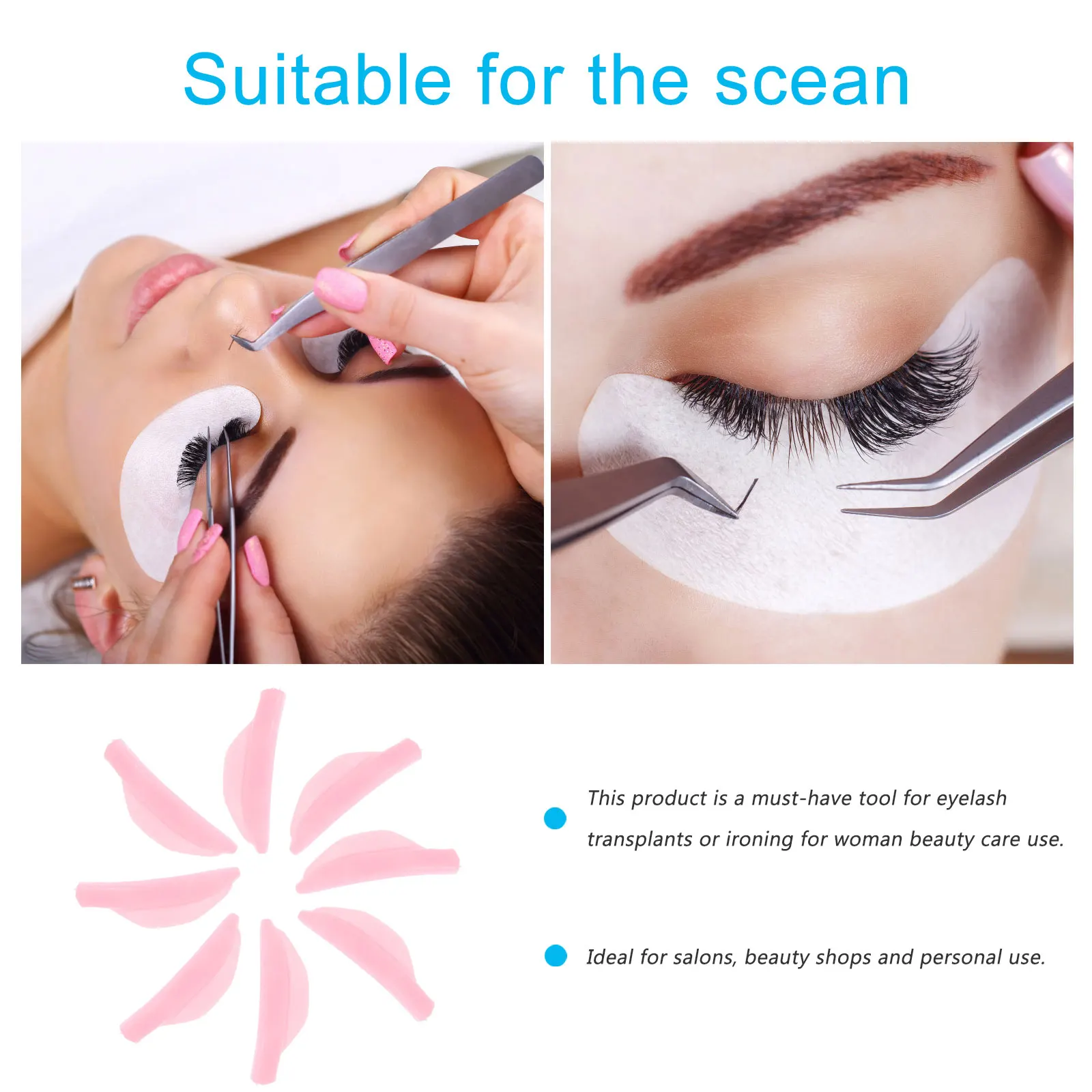 

4Pairs Silicone Eyelash Perm Pads Cute Lash Lift Tool Long Lasting Cold Perm Lash Separator Supplies Eyelash Perming Pads