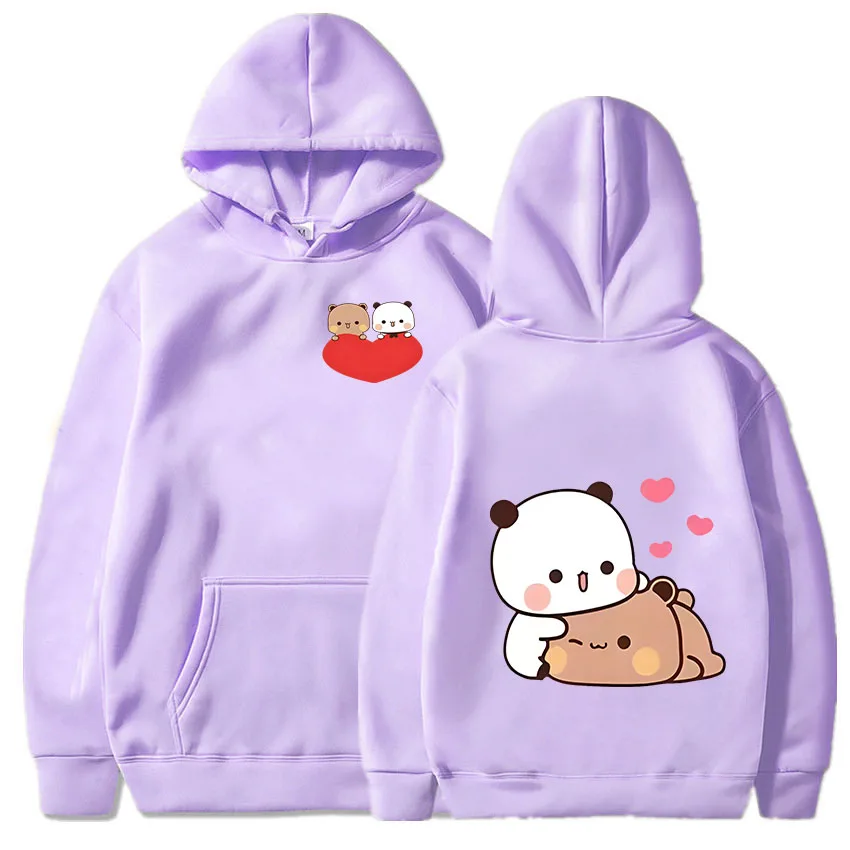 Bubu and Dudu Panda Hoodies Men Aesthetic Graphic Funny Kawaii Bubble Tea Hoodies Unisex Anime Harajuku Vintage Pullovers Sweats