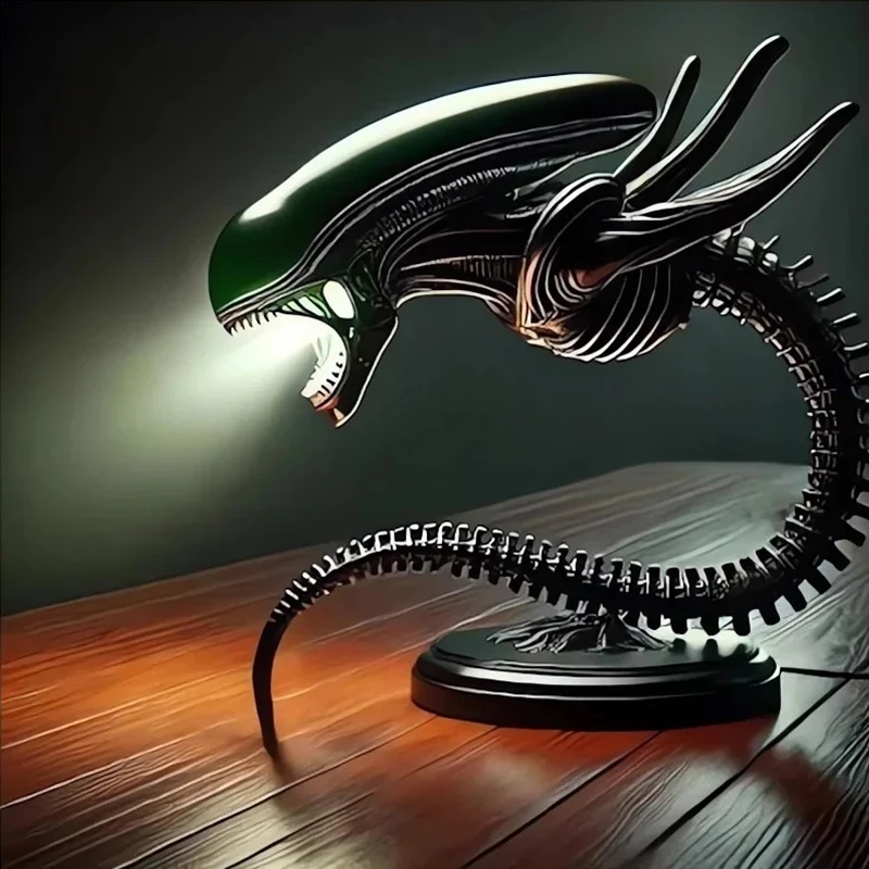 1 Stück Schlafzimmer Dekorative Lampe Einzigartige Alien-Kreatur Stehlampe Harz-Dekorationsartikel und Ornamente