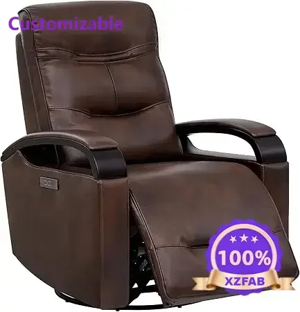 Factory Direct 2026 Modern Recliner Chair for Adults, Adjustable Pow Genuine Leather Power Swivel Glider Rocker Recliner,