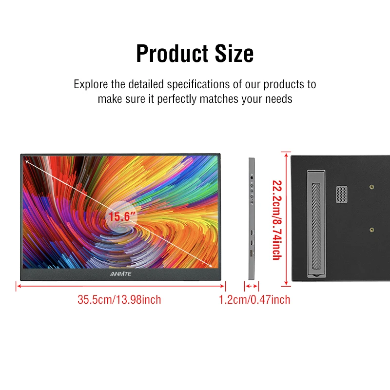 Anmite15.6 بوصة تعمل باللمس شاشة محمولة 1080P HDR IPS شاشة الألعاب USB نوع C HDMI للهاتف المحمول سطح المكتب التبديل PS4 XBOX