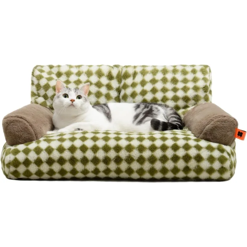 Pet Couch Bed, Washable Cat Beds for Medium Small Dogs & Cats up to 25 lbs, Dog Beds with Non-Slip Bottom