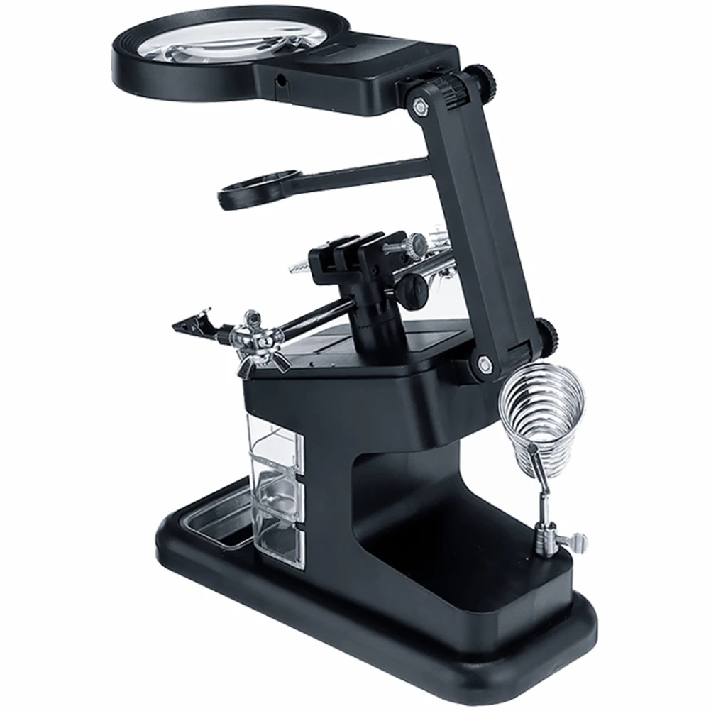 

10 LED Welding Table Tool Helping Hands Magnifier Soldering Station Desk Clamp Acrylic Lens Bright Clear Fully Adjustable