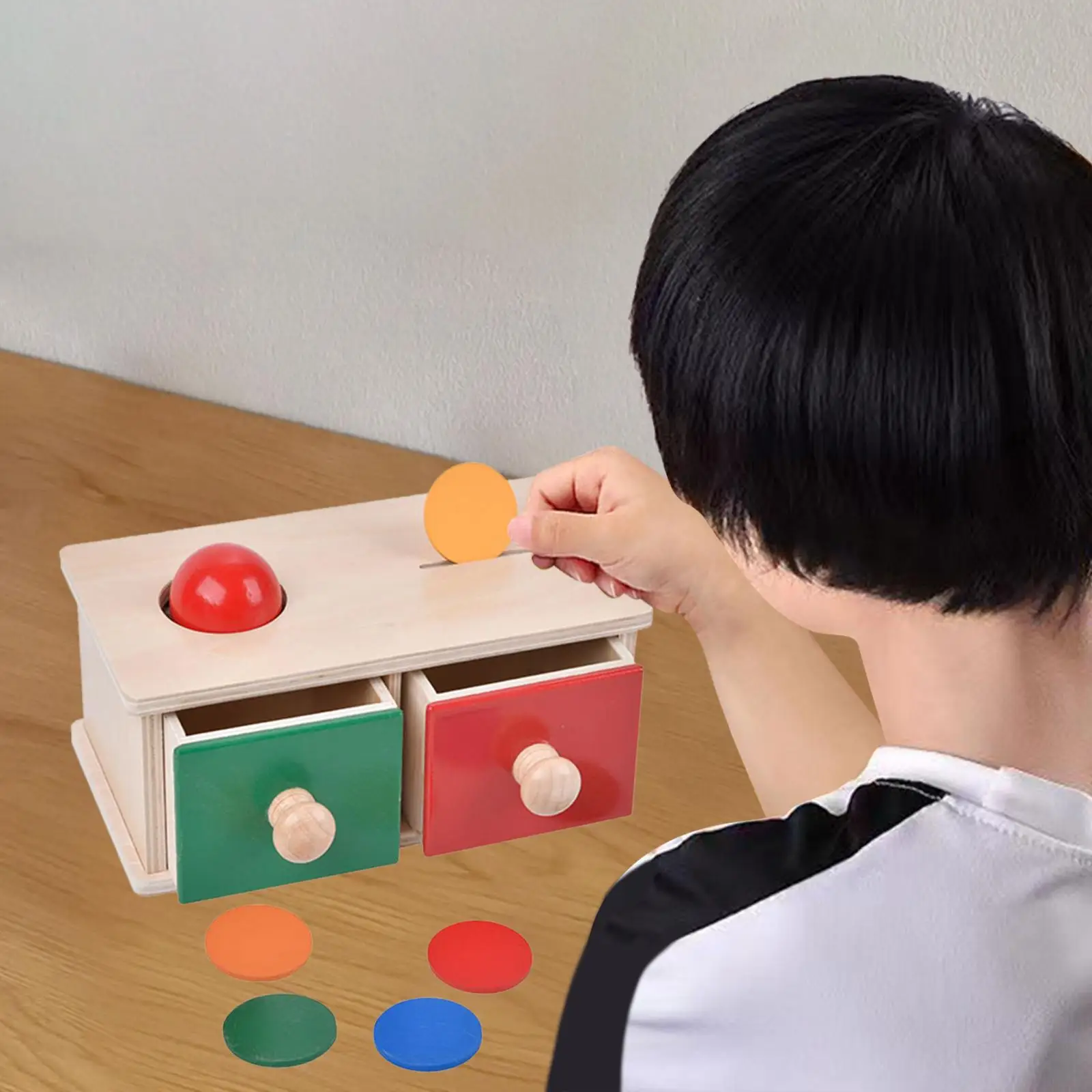 Ball Drop Box Educational Tools Shape Matching Wooden for Birthday