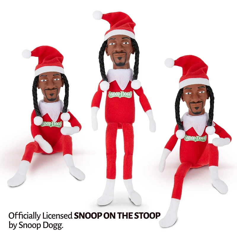 Snoop Dogg Snoop on a Stoop Christmas Elf Doll 12” Plush Toys Shelf Decor Includes Elf Toy Tshirt Sunglasses and Necklace Gift