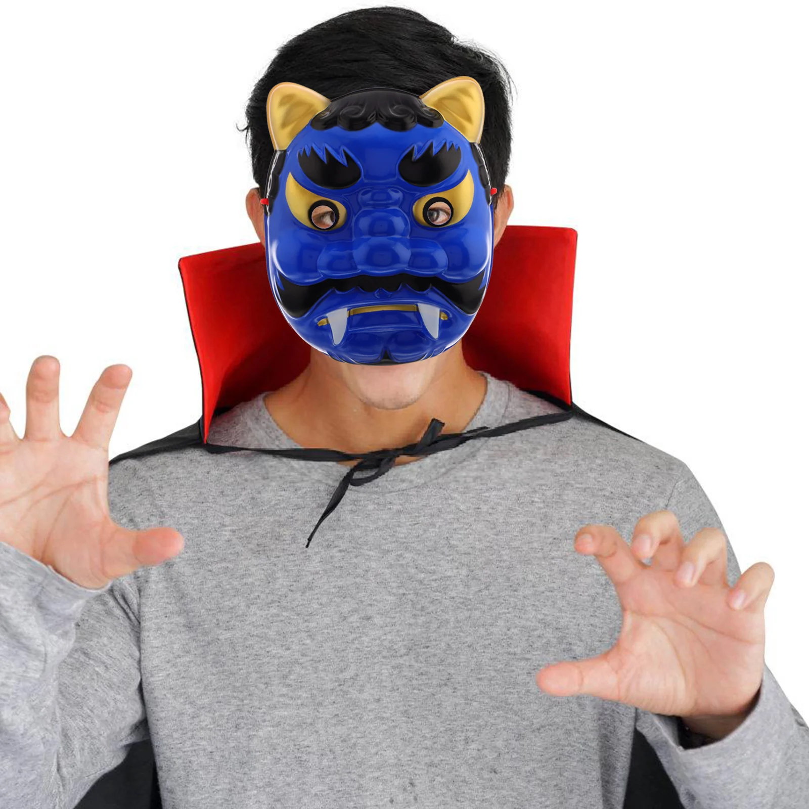 

Blue Ghost Mask Cosplay Masquerade Headpiece Accessories Halloween Headgear Creepy Masks for Kids Japanese Women Props