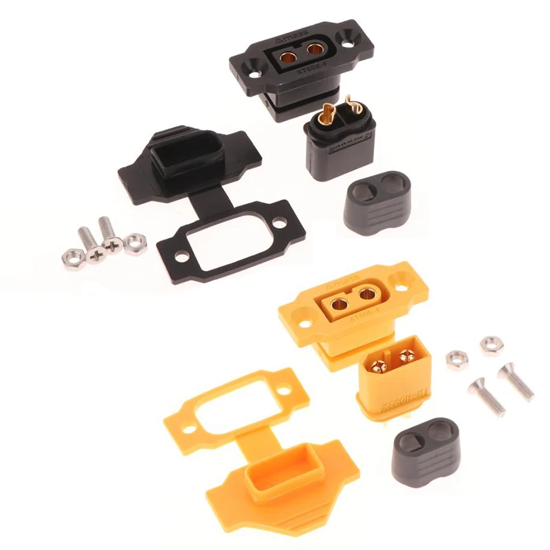 1 Set Black Yellow Female Plug With Cover XT60E-F Connector Portable Wire Cable Plug For RC FPV Motor ESC Accessories