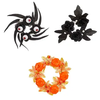 할로윈 장식 걸이식 계단 앞 문짝 화환, 레스토랑 사무실 거실 유령의 집 축제용 외부 화환 