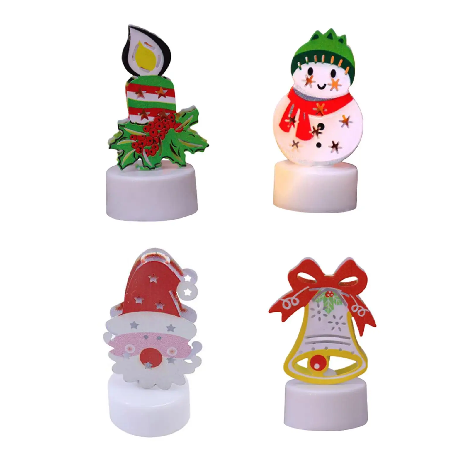 Christmas Statue Night Light Gift Figurine Table Light Ornament for Desk Office