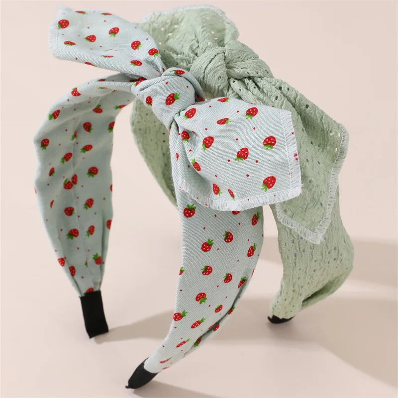 2pcs/set Everyday Sweet Bunny Ear Headband – Minimalist Bow Design with Polka Dot Fabric for Effortless, Cute Style.