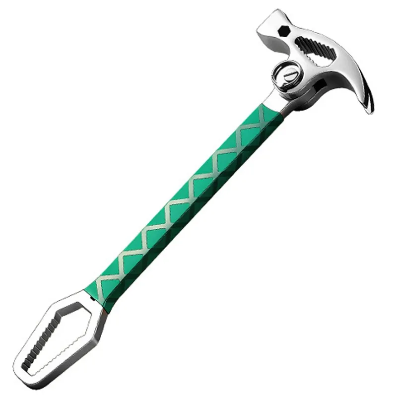 Multifunctional Sheep Horn Connected Hammer Universal Wrench Pry Bar Nail Lifter Woodworking Hand Tool